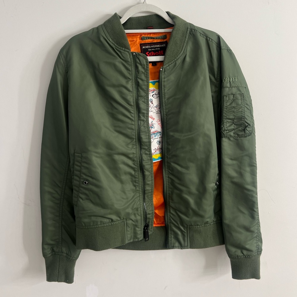 Schott NYC Khaki Bomber Jacket